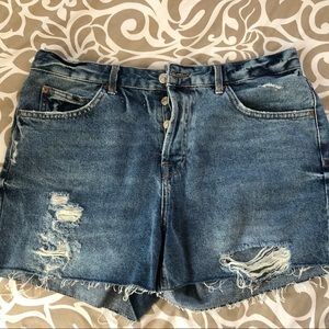 Denim Moto Shorts - Topshop - US Size 10